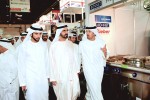 His Highness Sheikh Mohammed Bin Rashid Al Maktoum, the ruler of Dubai, centre, at Gulfood 2014
