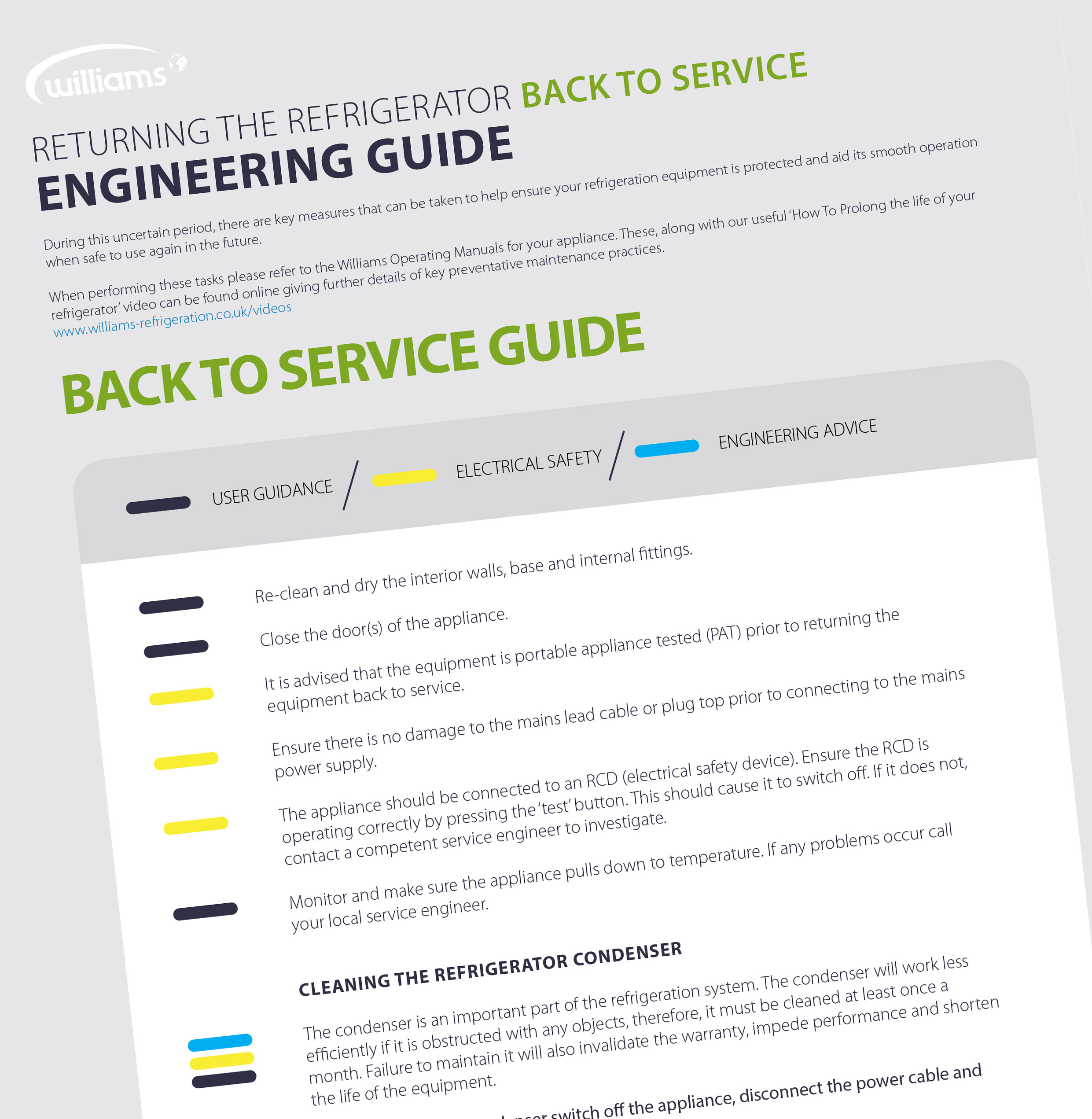 Williams guides explain how to recommission fridges and coldrooms post-lockdown